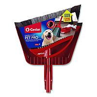 PowerCorner Pet Pro Broom and Step-On Dust Pan, 56" Length, Red/Black/Gray (168020EA)