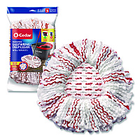 EZWring Deep Clean Refill, Patented Microfiber, Custom Size for EZ Wring Mop Systems, Red/White, 4/Carton (170500CT)