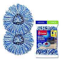 Rinse Clean Refill, Microfiber, Custom Size for Rinse Clean Mop System, Blue/White, 2/Pack, 6 Packs/Carton (172092CT)