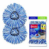 Rinse Clean Refill, Microfiber, Custom Size for Rinse Clean Mop Systems, Blue/White, 2/Pack (172092PK)