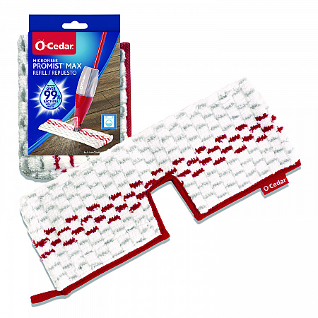 ProMist MAX Refill, Microfiber, Custom Size for ProMist Mop System, Red/White/Gray, 4/Carton (173579CT)
