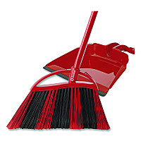 One Sweep Broom with Dustpan, 53.88" Length, Red/Black/Gray (175073EA)