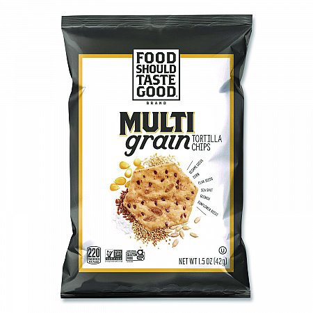 Tortilla Chips, Multigrain with Sea Salt, 1.5 oz., 24/Carton (77613)