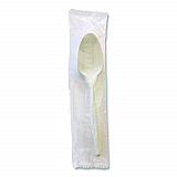 Heavyweight Wrapped Polystyrene Cutlery, Spoon, Plastic, White, 1,000/Carton (SPOONWHPS)