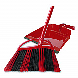 One Sweep LG Broom with Dustpan, 57" Length, Red/Black/Gray (172134EA)