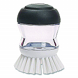 Good Grips Soap Dispensing Palm Brush, White Nylon Bristles, 4" Brush, Clear/Black Handle (36481)
