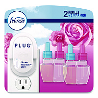 Air Freshener Warmer Starter Kit, Clear/White, with (2) Downy April Fresh Refills (4174)