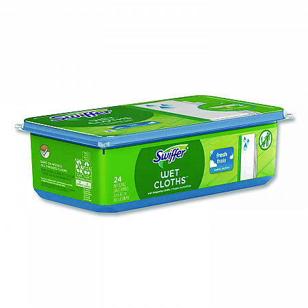 Wet Refill Cloths, 8 x 10, Fresh Scent, White, 24/Pack, 6 Packs/Carton (35155)