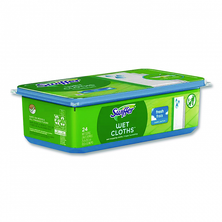 Wet Refill Cloths, 8 x 10, Fresh Scent, White, 24/Pack, 6 Packs/Carton (35155)