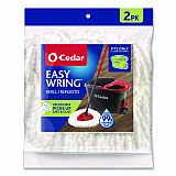 EZWring Spin Mop Refill, Microfiber, Custom Size for EZ Wring Mop Systems, White, 2/Pack (172385PK)