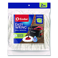 EZWring Spin Mop Refill, Patented Microfiber, Custom Size for EZ Wring Mop Systems, White, 2/Pack, 4 Packs/Carton (172385CT)