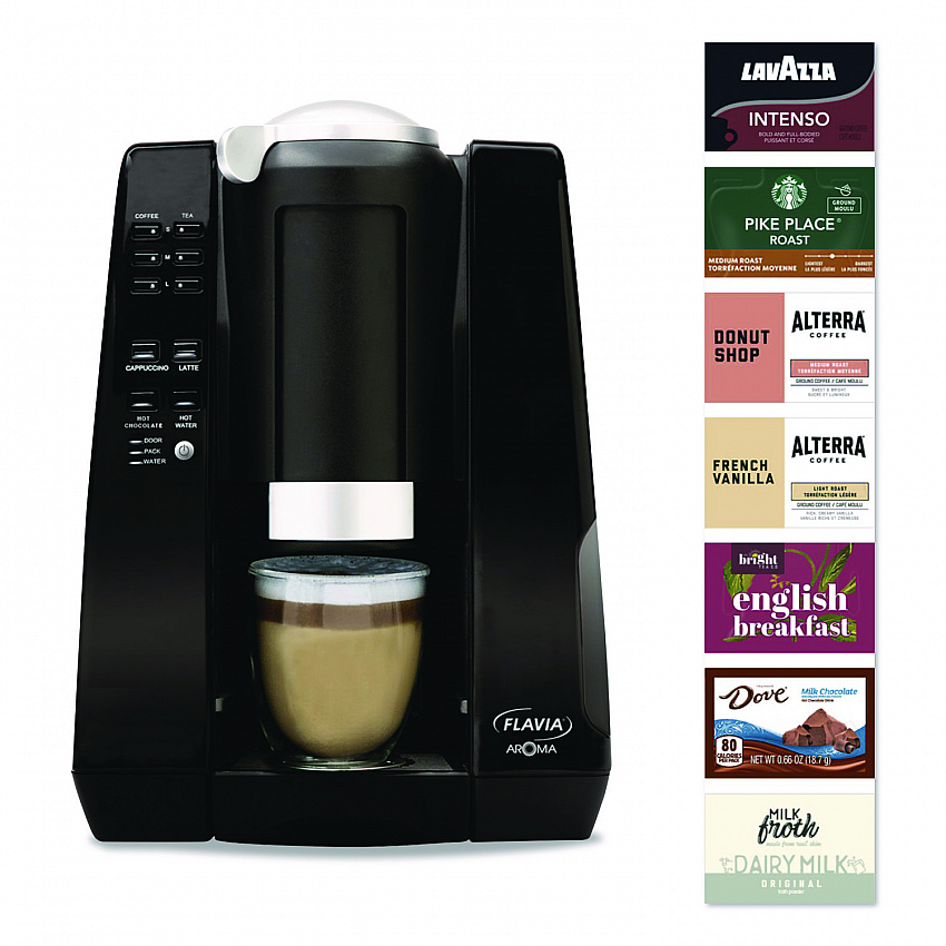 Aroma Brewer, with 134 Assorted Drinks Bundle, Black (MDR10020)