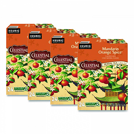 Mandarin Orange Spice Herb Tea, 0.13 oz K-Cups, 96/Carton (14735CT)