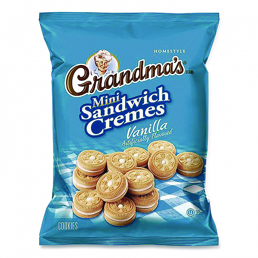 Mini Vanilla Creme Sandwich Cookies, 2.12 oz Packet, 60/Carton (FRI45096)