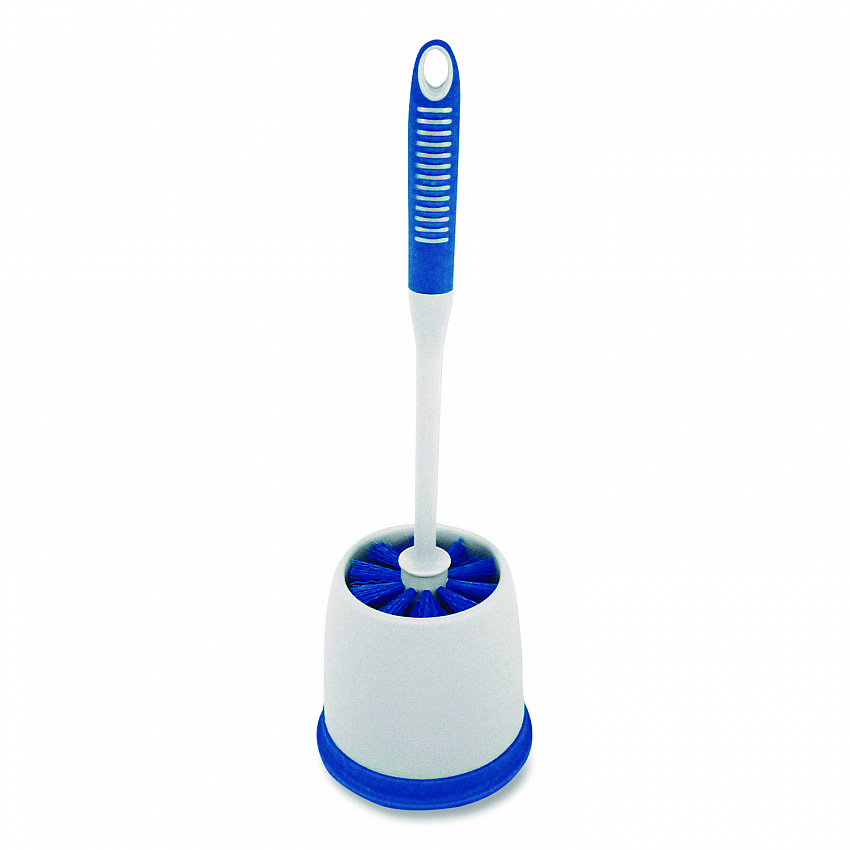 Toilet Bowl Brush and Caddy, Blue/Gray (T000200)