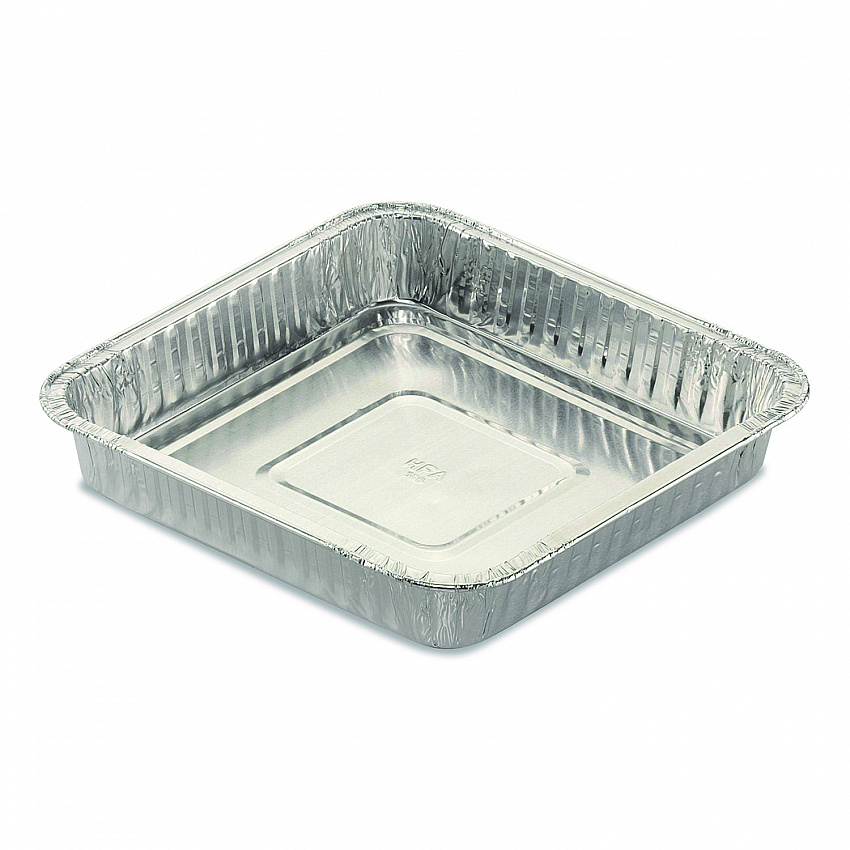 Square Cake Pan, 30 Gauge, 48 oz, 8 x 8 x 1.53, Silver, Aluminum, 200/Carton (30830200)