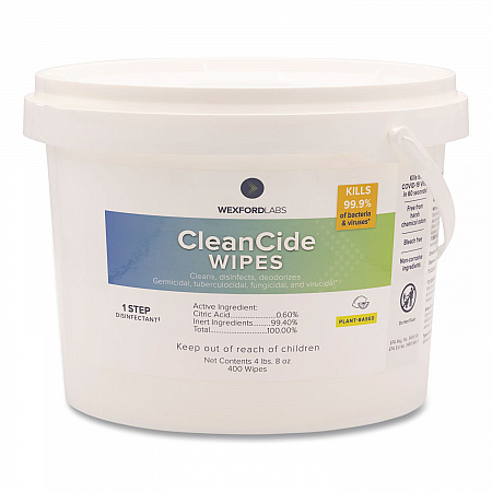 CleanCide Disinfecting Wipes, 1-Ply, 8 x 5.5, Fresh Scent, White, 400/Tub (3130B400DEA)