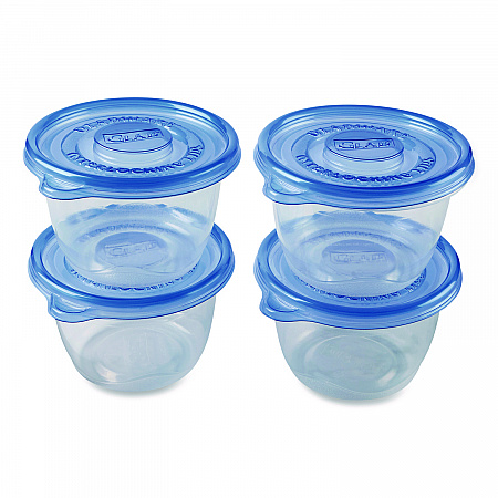 To Go Lunch Containers, 2 Compartments, 32 oz, Plastic, 4/Pack (134347)