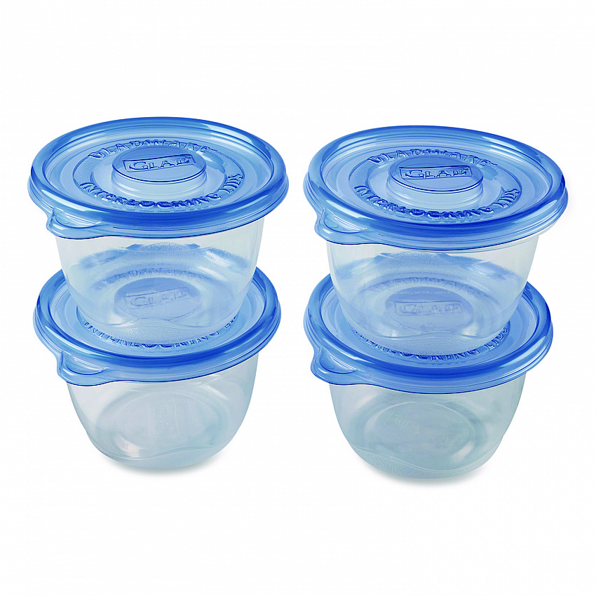 To Go Lunch Containers, 2 Compartments, 32 oz, Plastic, 4/Pack (134347)