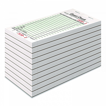 One-Part Guest Check Pad with Perforated Stub, One-Part (No Copies), 3.4 x 6.25, 50 Forms/Pad, 10 Pads/Pack (525SW)