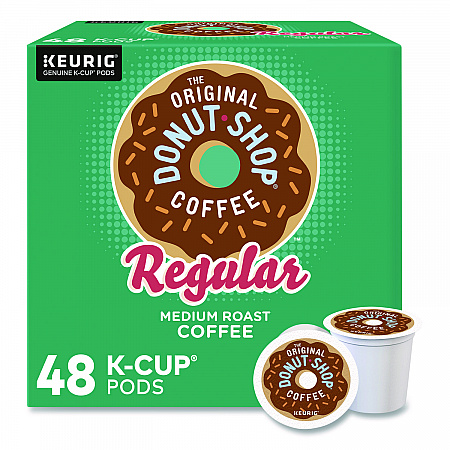 Donut Shop Coffee K-Cups, Regular, 0.39 oz, 48/Box (1635475)