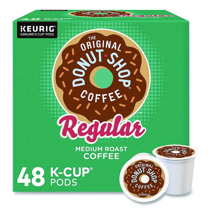 Donut Shop Coffee K-Cups, Regular, 0.39 oz, 48/Box (1635475)