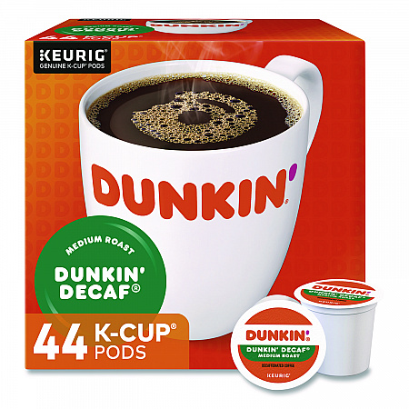 K-Cup Pods, Dunkin' Decaf, 44/Box (24306977)