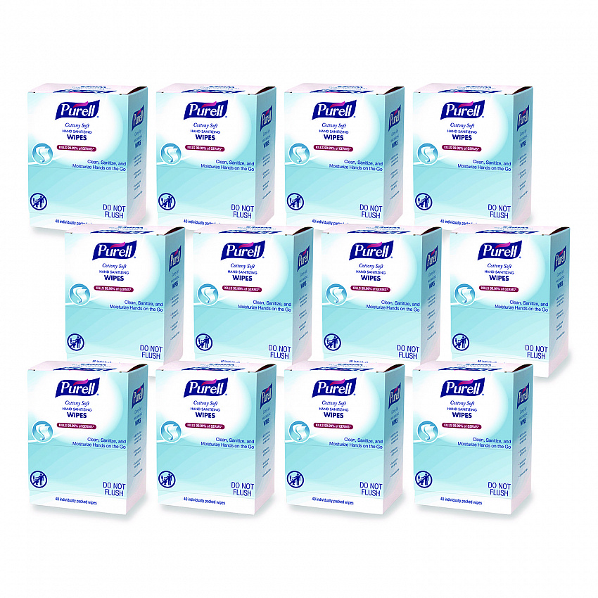 Cottony Soft Individually Wrapped Sanitizing Hand Wipes, 5 x 7, Herbal Scent, White, 480/Carton (902512)