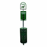 Dog Waste Station, 12 gal, Open Top, Green/White (28000)