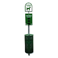 Dog Waste Station, 12 gal, Open Top, Green/White (28000)