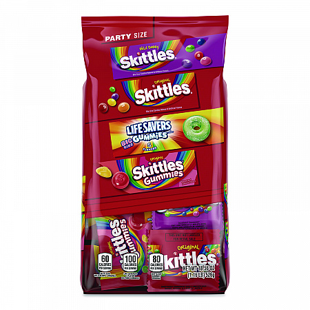 Skittles, Skittles Gummies and Life Savers Gummies Party Pack, Assorted, 18.56 oz Bag (MMM29716)