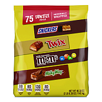 Fun Size Milk Chocolate Variety Pack, Assorted, 40.3 oz, 75 Pieces (MMM59795)