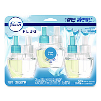 PLUG Air Freshener Refills, Linen and Sky, 0.87 oz, 3/Pack (54344EA)