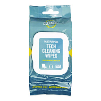 ScreenDr Device and Screen Cleaning Wipes, 6.88" x 3.9", Unscented, White/Gray, 20/Pack (32566)