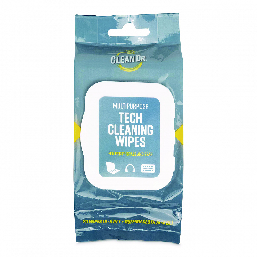 ScreenDr Device and Screen Cleaning Wipes, 6.88" x 3.9", Unscented, White/Gray, 20/Pack (32566)