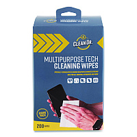 ScreenDr Multipurpose Tech Cleaning Wipes, 7 x 4, Unscented, White, 200/Pack (32694)