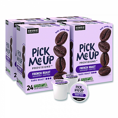 French Roast Coffee K-Cups, 24/Box, 4 Boxes/Carton (52966CT)