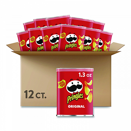 Potato Chips, Original, 1.3 oz Can, 12/Box (KEE84557)