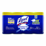 Disinfecting Wipes, 1-Ply, 7 x 7.25, Lemon and Lime Blossom, White, 80 Wipes/Canister, 4 Canisters/Pack (1920090641)