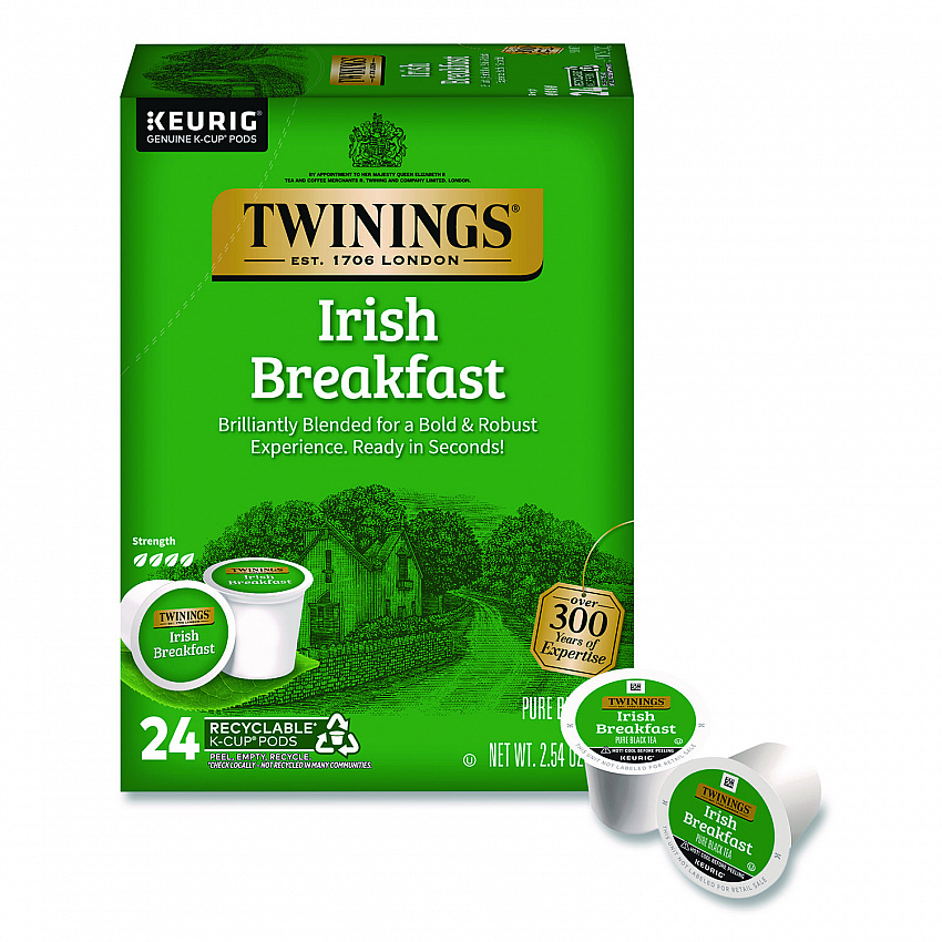 Tea K-Cups, Irish Breakfast, 0.11 oz, 24/Box (TNA87303)