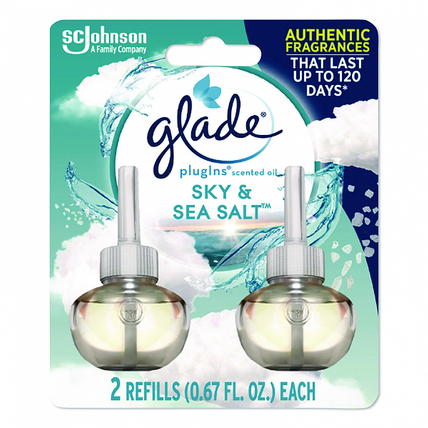 Plugin Scented Oil Refill, Sky and Sea Salt, 0.67 oz, 2/Pack (337880)