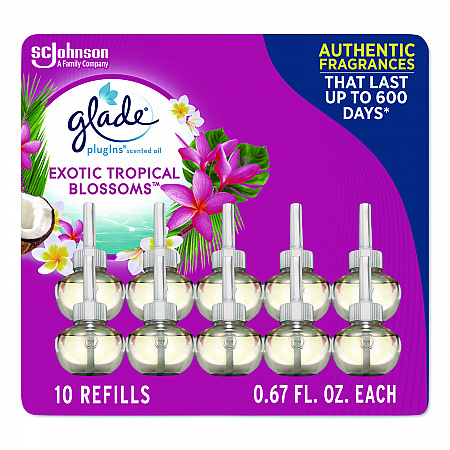 Plugin Scented Oil Refill, Exotic Tropical Blossoms, 0.67 oz, 10/Pack (353730)