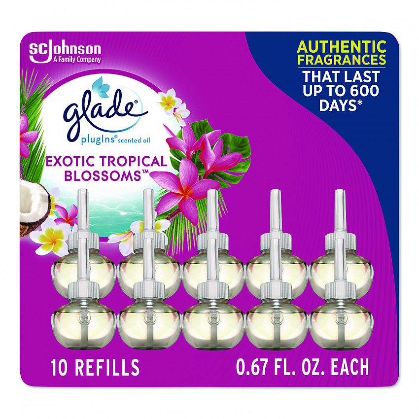 Plugin Scented Oil Refill, Exotic Tropical Blossoms, 0.67 oz, 10/Pack (353730)