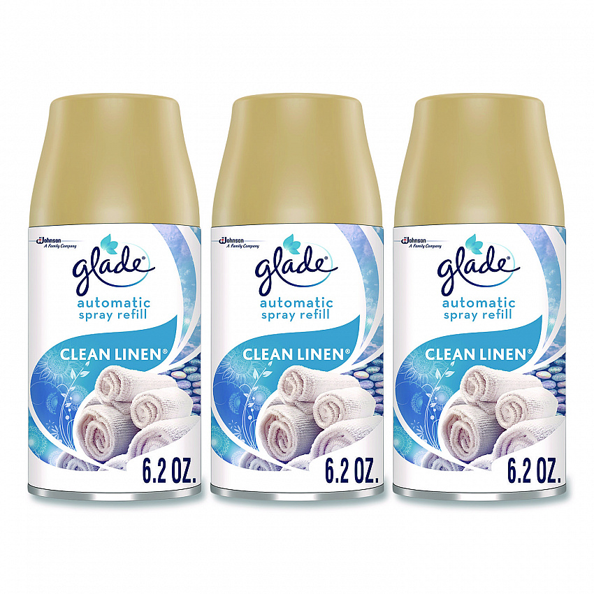 Automatic Air Freshener Refill, Clean Linen, 6.2 oz Can, 3/Pack (375632)