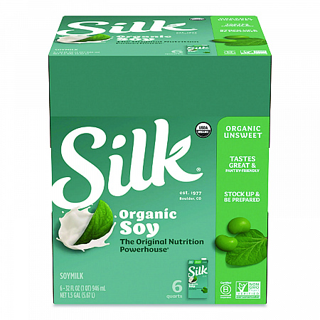 Soymilk, Unsweetened Original, 32 oz, 6/Carton (1706751)
