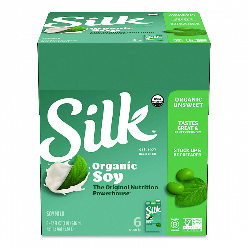 Soymilk, Unsweetened Original, 32 oz, 6/Carton (1706751)