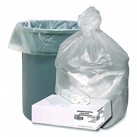 Global Ultra Plus Industrial Trash Bag, 45 gal,16 mic, 40 x 48, Natural, 80/Carton (WHD404643615)