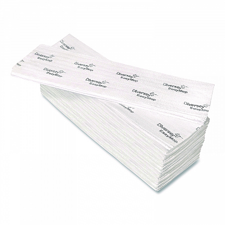 EasyMop Microfiber Dust Mop Pads, 16 x 5.3, White, 50/Pack (D1232214)