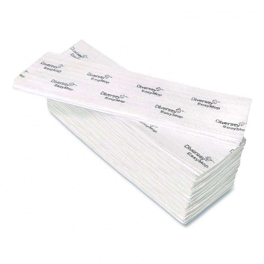 EasyMop Microfiber Dust Mop Pads, 16 x 5.3, White, 50/Pack (D1232214)