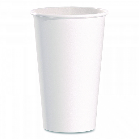 Paper Hot Cups, 16 oz, White, 50/Pack (316WPK)